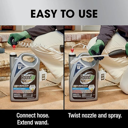 Roundup Dual Action 365 Weed & Grass Killer Plus 12 Month Preventer with Comfort Wand, Kills & Prevents for up to 1 Year, 1 gal.