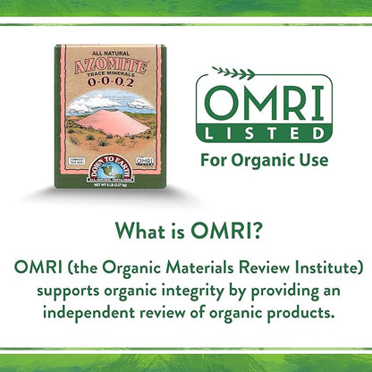 Down To Earth All Natural Fertilizers Organic Azomite Powder Trace Minerals - Essential Minerals for Improving Plant Growth 0-0-0.2, 50 Lb