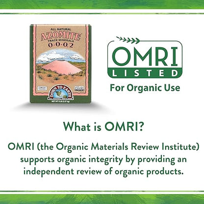 Down To Earth All Natural Fertilizers Organic Azomite Powder Trace Minerals - Essential Minerals for Improving Plant Growth 0-0-0.2, 1 lb