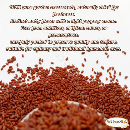 Egyptian Garden Cress Seed Seeds Pure Natural Herbal Herb Herbs Herbals (1 Pack = 8.82 oz / 250 gm) Seasoning Spice Spices Bulk Egypt Arab Arabic Arabian No Additives Non Gmo Kosher Halal حب الرشاد