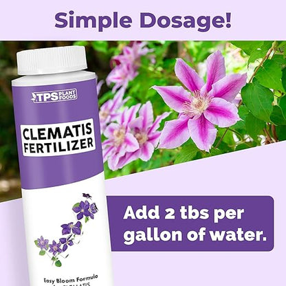 Clematis Fertilizer for Clematis, Great for Sweet Autumn, White, and Nelly Moser Varieties, Liquid Fertilizer by TPS Plant Foods, 8 oz (250mL)