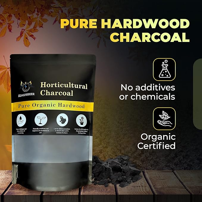 Organic Horticultural Charcoal & Terrarium Charcoal | Charcoal for Plants | Pure Hardwood Charcoal for Planting and Gardening | Organic Canadian Maple Biochar
