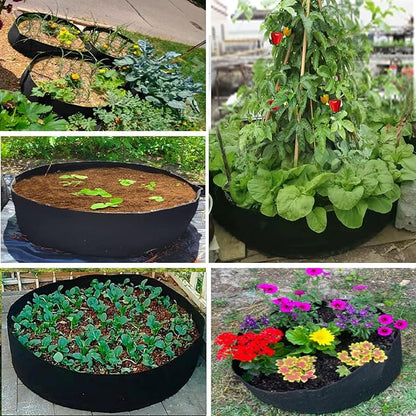 2-Pack 15 Gallon Grow Bags,Round Fabric Raised Garden Beds with 2 Handles,Durable Garden Planter Cloth Pots Container to Grow Vegetables for Outdoor Plants