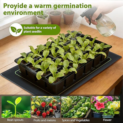 Seedling Heat Mat with Thermostat Controller for Plants Heating Pad Seed Starting Heating Warming Pad Temperature and Auto Off Timer Waterproof Warmer Fermentation Indoor Greenhouse Heater