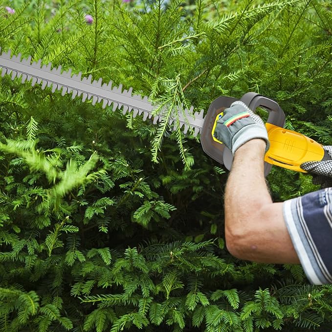 Hedge Trimmer Compatible for Dewalt 20V 60V DCB206 DCB609，Cordless Electric Hedge Trimmer with 1600RPM Brushless Motor, 22'' Dual-Action Blade with 3/5'' Cutting Capacity (NO Battery)