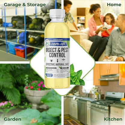 Mighty Mint Peppermint Oil Insect Repellent Concentrate– Natural Indoor & Outdoor Bug Control for Spiders, Ants, Roaches, and More – Plant-Based, Extra-Strong Formula - 8 oz