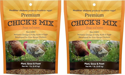 Barenbrug Premium Free Range Chicks Mix Forage Seed Mixture, 1 lb, Pack of 2