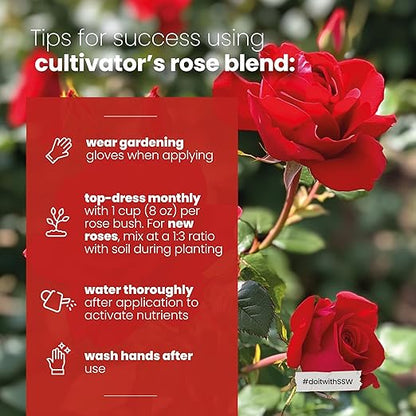 Soil Seed & Water Cultivator’s Rose Blend – Organic Fertilizer & Soil Amendment for Roses & Flowering Shrubs - OMRI Listed Organic Fertilizer (9 lbs)