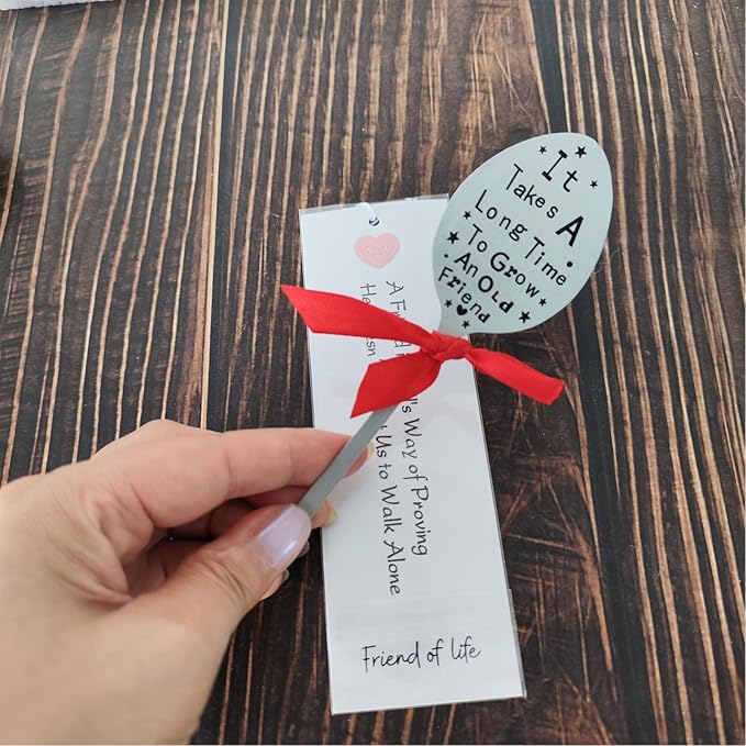Garden Marker Friendship Gifts Label Stake, Creative Plant Marker Spoon Tag, Metal Garden Decorative Sign, Perfect Birthday Gardening Gifts for Friends