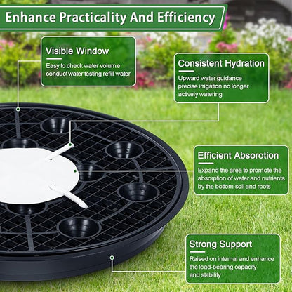 4 Pack 16.5'' Self-Watering Fabric Pot Base - Auto-Irrigation System Plant Saucer for 10 Gallon Fabric Pot, Auto Watering Plant Water Tray Self Watering System for Indoor Greenhouse Grow Tent Garden