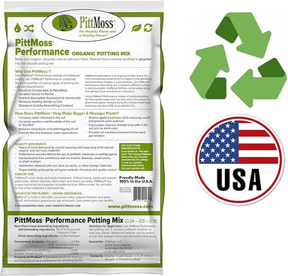 PittMoss Performance Peat Free Potting Mix with Controlled Release Fertilizer, 1 cu ft