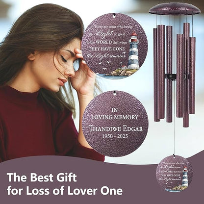 ASTARIN 30/36/45inch Personalized Memorial Wind Chimes for Loss of Loved One, Memorial Gifts for Loss of Mother/Father, Sympathy Gifts for Funeral Condolence Bereavement Grief, Produced in USA