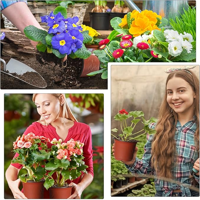 6 Inches Plastic Plants Nursery Seed Starting Pots Planter Planting Seedling Pots Seedling Flower Plant Container for Garden Cutting Transplanting (200 Pcs)