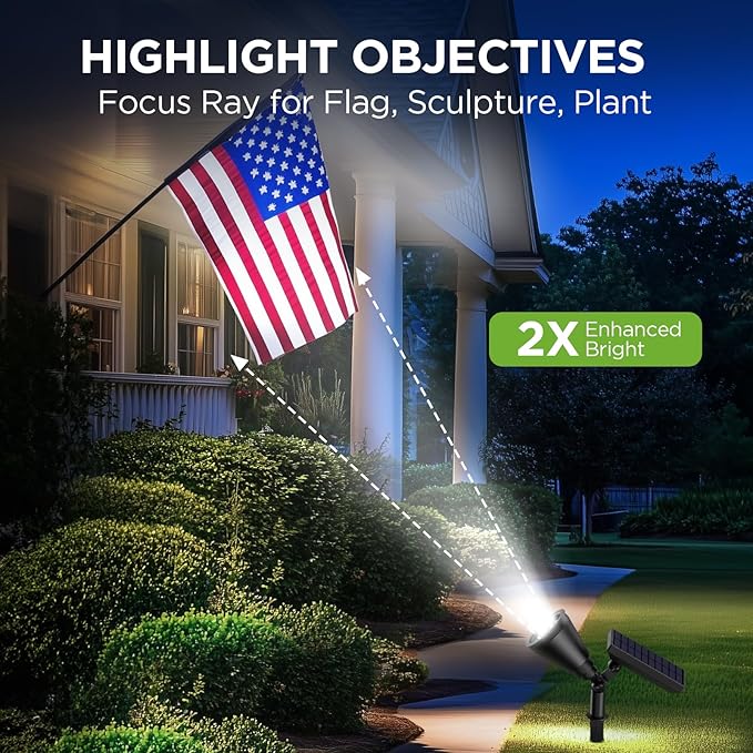 InnoGear Solar Lights Outdoor Waterproof Solar Garden Light for Outside Yard Landscape Lighting Pathway Spot Lights Spotlight Wall Light Auto On/Off, Pack of 2 (Cool White)