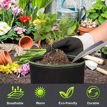 10 PCS Potato Grow Bags 15 Gallon with Flap Plant Grow Bags Garden Vegetable Planting Pots Grow Bags for Growing Potatoes Tomato and Fruits Outdoor 45cm/17.7inch Diameter 35cm/13.7inch Height