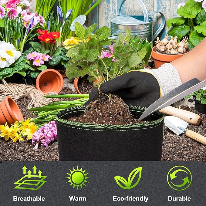 20 PCS Potato Grow Bags 3 Gallon with Flap Plant Grow Bags Garden Vegetable Planting Pots Grow Bags for Growing Potatoes Tomato and Fruits Outdoor 25cm/10inch Diameter 22cm/8.6inch Height