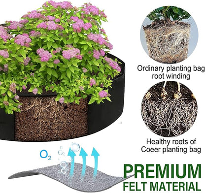 15 Gallon Plant Grow Bags, Round Fabric Raised Garden Beds Planter Pots with 2 Handles,Durable Breathe Cloth Planting Bed Gardening Container to Grow Vegetables for Outdoor Plants