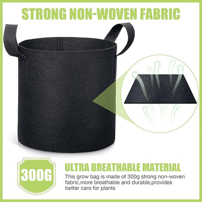 Boao 30 Pack 3 Gallon Grow Bags Aeration Fabric Pots for Plants with Handles Thickened Non Woven Grow Pots Bulk Plant Bags for Garden Vegetable Flower