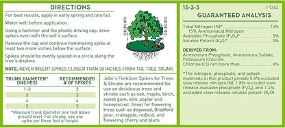 Jobe’s Slow Release Tree and Shrub Fertilizer Spikes, Easy Plant Care for Oak, Maple, Dogwood, Boxwood, and Many More Acid Loving Trees and Shrubs, 9 Count