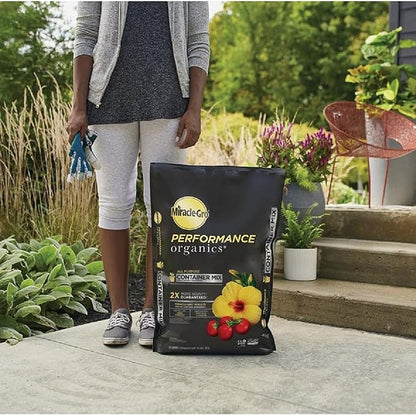 Miracle-Gro Performance Organics All Purpose Container Mix - Organic and Natural Plant Soil, Feed for Up to 3 Months, For Vegetables, Flowers, and Herbs, Use in Indoor and Outdoor Containers, 1 cu. Ft