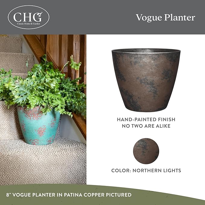Classic Home and Garden Premiere Collection Planter, Vogue 8", Northern Lights