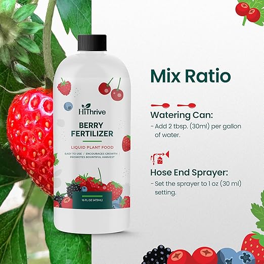 16oz Berry Fertilizer - Makes 16 Gallons of Fruit Tree Fertilizer for Elderberry, BlackBerry & More, Nutrient-Rich Liquid Plant Food for Strong Roots, Healthy Growth, and Flavorful Fruits
