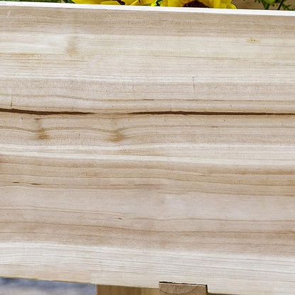 Outsunny Raised Garden Bed with 3 Planter Box, Elevated Wooden Plant Stand with Drainage Holes, for Vegetables, Herb and Flowers, Natural