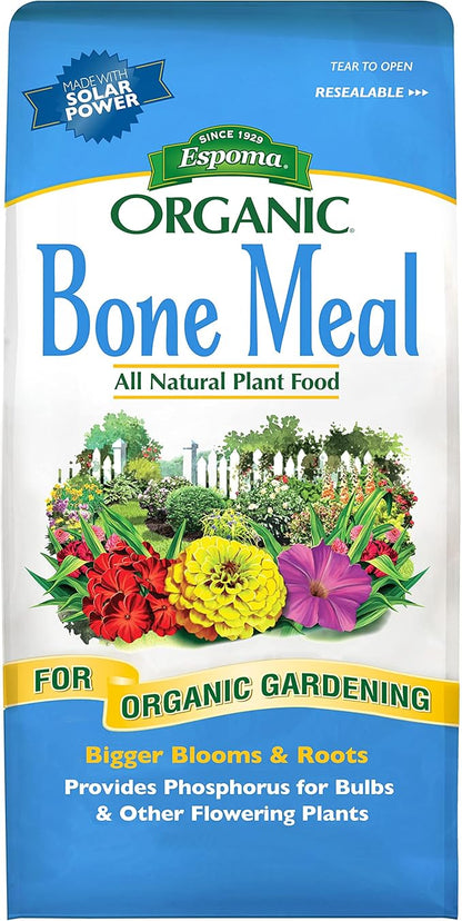 Espoma Organic Bone Meal Fertilizer 4-12-0. All-Natural Plant Food Source of Nitrogen and Phosphorus for Organic Gardening. for Bulbs & Other Flowering Plants. 4 lb. Bag.