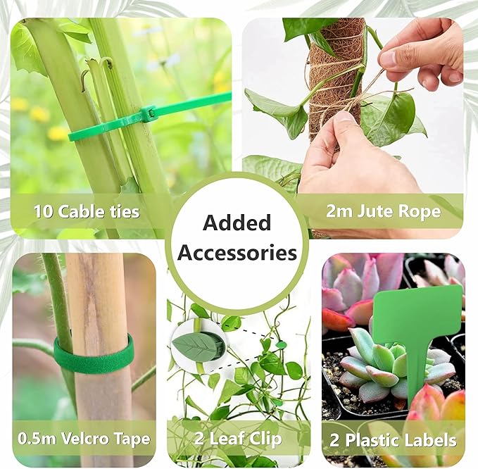 48 Inches Bendable Moss Pole Monstera Plant Support Stakes - Moss Poles for Climbing Plants, Plant Stakes for Indoor Plants - Coco Coir Pole Moss Stick for Monstera, Pothos.