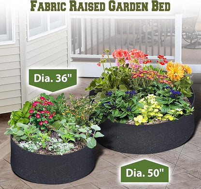 BenefitUSA Fabric Raised Planting Bed Garden Grow Bags 12 inches Tall (Dia 50")