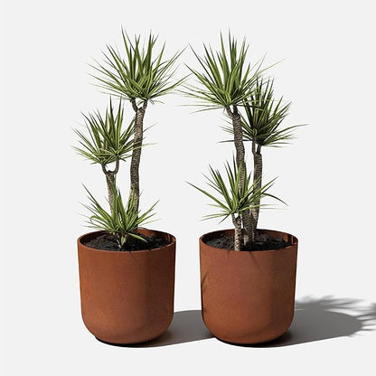 Veradek Patina Series Kona Planter - Round Planter for Outdoor Porch/Garden | Naturally Rusting Planter for All-Weather Use