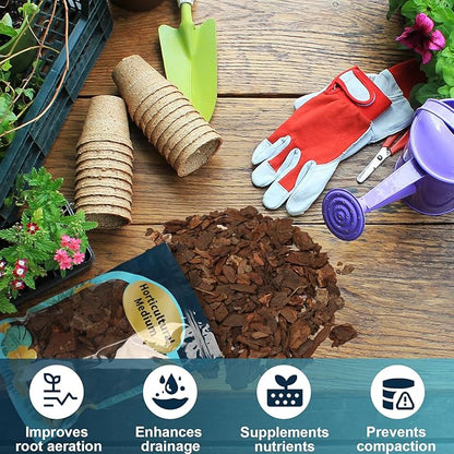 Orchid Bark, Pine Bark for Plants Natural Mulch for Potted Plants, Wood Chips for Garden