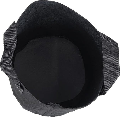 Sunnydaze 5-Pack of 2-Gallon Garden Grow Bags for Vegetables - Black 300 GSM Non-Woven Polypropylene Felt Fabric Flower Pots and Planters with Handles - Gardening Containers