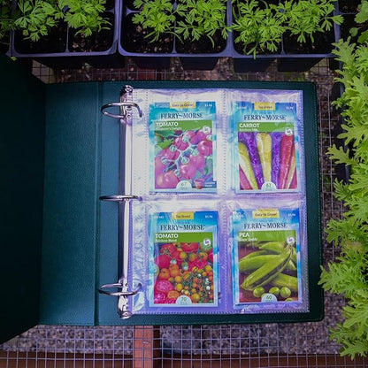 Seeds of Life - Seed Storage Organizer Binder – Compact Seed Packet Organizer with 50 Sheets Holding 200 Seed Envelopes, Complete Seed Saving Binder Kit for Gardeners