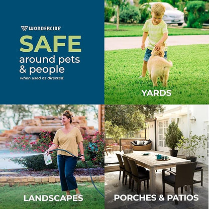 Wondercide - Outdoor Pest Control Spray Concentrate with Natural Essential Oils - Mosquito, Ant, Roach, and Insect Killer, Treatment, and Repellent - Safe Around Pets, Plants, Kids - 1 Gallon