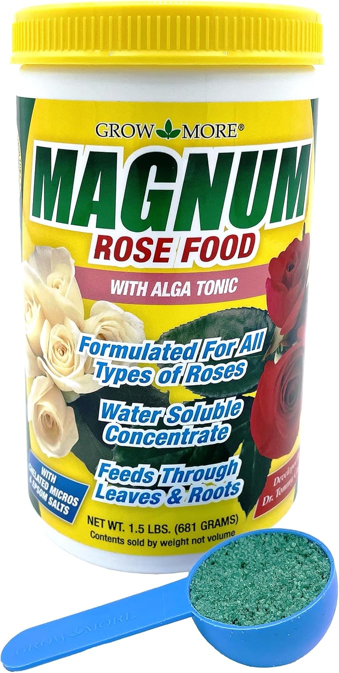Grow More Magnum Rose Fertilizer (8-10-10) - 1.5lbs of USA-Made Rose Food - One-Step Water-Soluble Fertilizer to Increase Bloom & Growth