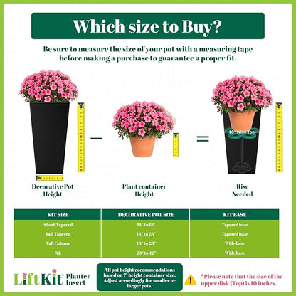 Tall Tapered Plant Riser Fill Bottom of Tall Flower Pots and Large Plant Containers | Indoor and Outdoor (11-17” Rise, 6" Base, 10" Top)