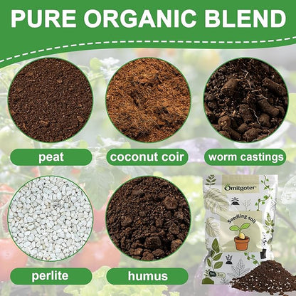 Organic Seed Starter Soil and Potting Mix 4qt，100% Natural,Promotes Rapid Rooting & Germination