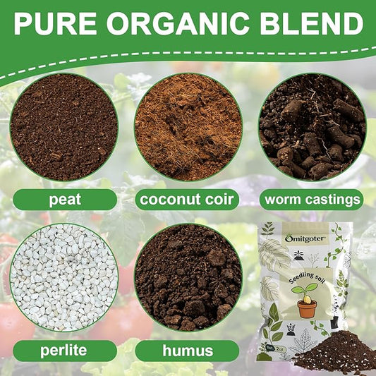 Organic Seed Starter Soil and Potting Mix 4qt，100% Natural,Promotes Rapid Rooting & Germination