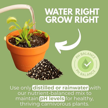 Organic Earth Carnivorous Plant Soil Mix 1 QT - Plant Food Peat Moss & Perlite for Carnivorous Plants - Terrarium Soil, Pitcher Plant Soil, Venus Fly Trap Soil