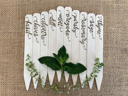 Plantid™ Assorted 10-Pack Kitchen Herbs! Farmhouse Decor Outdoor Indoor Herb Garden Stakes, Plant Labels, Plant Tags, Garden Markers, Garden Accessories, Garden Gifts, Holiday Stocking Stuffers