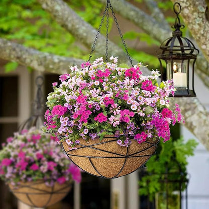 2 Pack 16 Inch Round Replacement Coco Liners for Hanging Basket Natural Coconut Fiber Liner for Flower Planter Coco Coir Pots for Outdoor Garden Plants