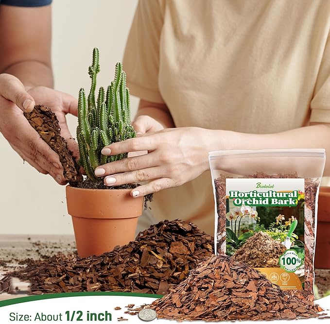 29qt Orchid Bark Horticultural Grade- Natural Mulch for Potted Plants, Root Development of Orchid Plants and Garden Soil Amendment Mix