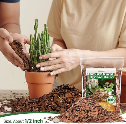 18qt Orchid Bark Horticultural Grade- Natural Mulch for Potted Plants, Root Development of Orchid Plants and Garden Soil Amendment Mix