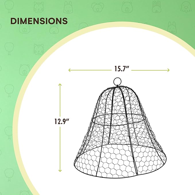 Homarden Garden Cloche Plant Protectors from Animals - Bell Screen Shape Plant Cage - Garden Protection from Animals - Plant Covers for Outdoor Vegetable Garden or Indoor Potted Plants - Black
