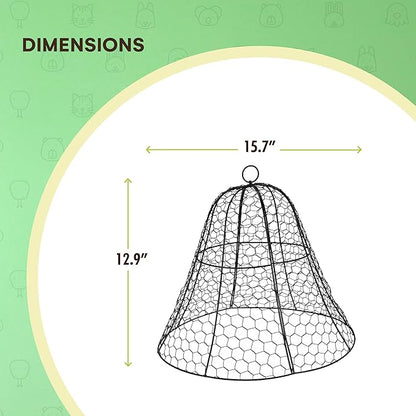 Homarden Garden Cloche Plant Protectors from Animals - Bell Screen Shape Plant Cage - Garden Protection from Animals - Plant Covers for Outdoor Vegetable Garden or Indoor Potted Plants - Black