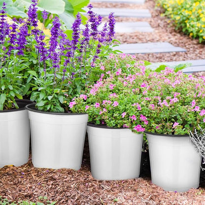 Havawish 150 Pcs 4 Inch Plastic Nursery Pots Seedling Starting Pots with Drainage Holes Thicken Flower Planters Seed Starting Indoor Outdoor for Seedling Cutting Transplanting (White)