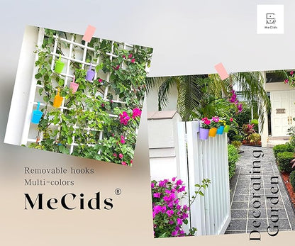 MeCids Hanging Planter Pots 4 Inches Nursery Pots Metal Indoor/Outdoor Small Flower Pots Colorful Balcony Fence Planters- 10 Piece Pack