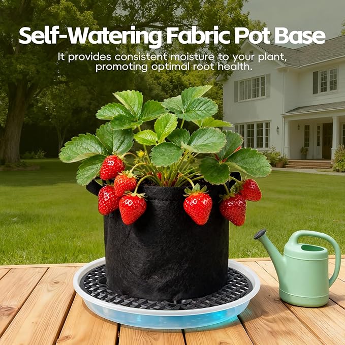 4 Pcs Self-Watering Pots Base，for 5 Gallon Fabric Pots, Auto-Irrigation Water Delivery System，for Indoor and Outdoor Plants