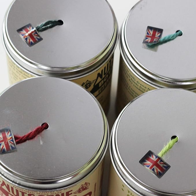 NUTSCENE Iconic Tin (Tin ‘O’ Twine) with Their Heritage Scottish Jute Twine and Hole in Top for Easy Dispensing. 14 Colors to Choose from. 164 Yards. Turquoise (Marine Blue)
